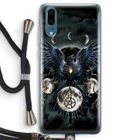 CaseCompany Sinister Wings: Huawei P20 Transparant Hoesje met koord