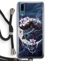 CaseCompany Vleermuizen Maan: Huawei P20 Transparant Hoesje met koord