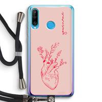 CaseCompany Blooming Heart: Huawei P30 Lite Transparant Hoesje met koord