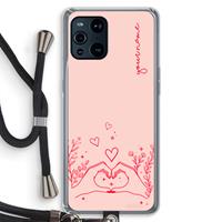 CaseCompany Love is in the air: Oppo Find X3 Transparant Hoesje met koord