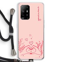 CaseCompany Love is in the air: Oppo A95 5G Transparant Hoesje met koord