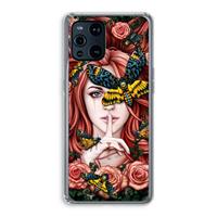 CaseCompany Lady Moth: Oppo Find X3 Transparant Hoesje
