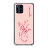 CaseCompany Blooming Heart: Oppo Find X3 Transparant Hoesje