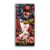 CaseCompany Lady Moth: Oppo Find X3 Neo Transparant Hoesje