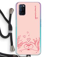 CaseCompany Love is in the air: Oppo A92 Transparant Hoesje met koord