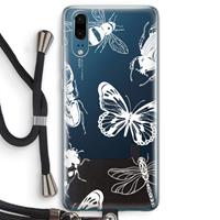 CaseCompany Tiny Bugs: Huawei P20 Transparant Hoesje met koord