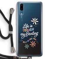 CaseCompany Tough Life: Huawei P20 Transparant Hoesje met koord