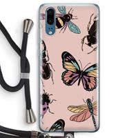 CaseCompany Tiny Bugs: Huawei P20 Transparant Hoesje met koord