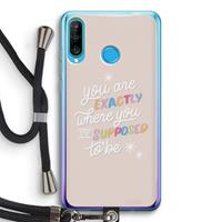 CaseCompany Right Place: Huawei P30 Lite Transparant Hoesje met koord