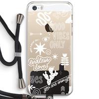 CaseCompany Good vibes: iPhone 5 / 5S / SE Transparant Hoesje met koord