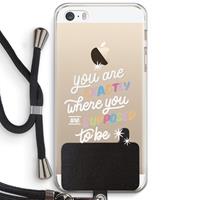 CaseCompany Right Place: iPhone 5 / 5S / SE Transparant Hoesje met koord