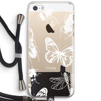 CaseCompany Tiny Bugs: iPhone 5 / 5S / SE Transparant Hoesje met koord