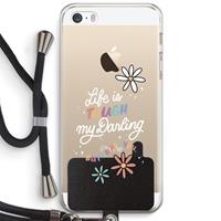 CaseCompany Tough Life: iPhone 5 / 5S / SE Transparant Hoesje met koord