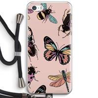 CaseCompany Tiny Bugs: iPhone 5 / 5S / SE Transparant Hoesje met koord