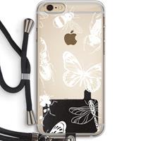 CaseCompany Tiny Bugs: iPhone 6 PLUS / 6S PLUS Transparant Hoesje met koord