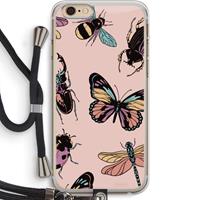 CaseCompany Tiny Bugs: iPhone 6 PLUS / 6S PLUS Transparant Hoesje met koord
