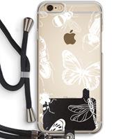 CaseCompany Tiny Bugs: iPhone 6 / 6S Transparant Hoesje met koord