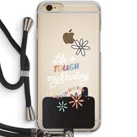 CaseCompany Tough Life: iPhone 6 / 6S Transparant Hoesje met koord