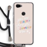 CaseCompany Right Place: Pixel 3a Transparant Hoesje met koord