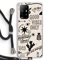 CaseCompany Good vibes: Oppo A94 5G Transparant Hoesje met koord
