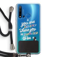 CaseCompany Right Place: Huawei P20 Lite (2019) Transparant Hoesje met koord