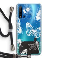 CaseCompany Tiny Bugs: Huawei P20 Lite (2019) Transparant Hoesje met koord