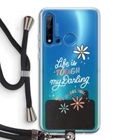 CaseCompany Tough Life: Huawei P20 Lite (2019) Transparant Hoesje met koord