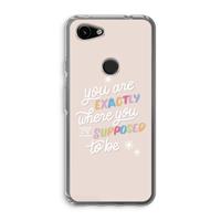 CaseCompany Right Place: Google Pixel 3a Transparant Hoesje