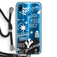 CaseCompany Good vibes: Huawei P20 Lite Transparant Hoesje met koord