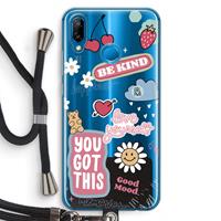 CaseCompany Positivity: Huawei P20 Lite Transparant Hoesje met koord