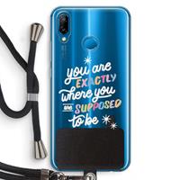 CaseCompany Right Place: Huawei P20 Lite Transparant Hoesje met koord