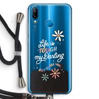 CaseCompany Tough Life: Huawei P20 Lite Transparant Hoesje met koord