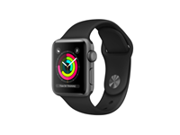 Apple Apple Watch Serie 3 | 42mm | Aluminium Spacegrau | Schwarzes Sportarmband | GPS | WiFi