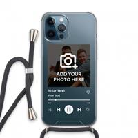 CaseCompany Music Player: iPhone 13 Pro Max Transparant Hoesje met koord