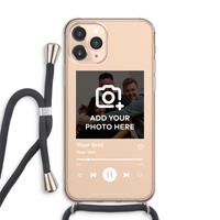 CaseCompany Music Player: iPhone 11 Pro Max Transparant Hoesje met koord