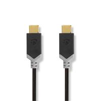 nedis USB-Kabel / USB 3.2 Gen 1 / USB-C™ Stecker / USB-C™ Stecker / 4K@60Hz / 5 Gbps / Vernickelt / 1.00 m / rund / PVC / Anthrazit / Verpackung mit
