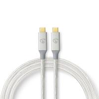 Nedis USB-Kabel | USB 3.2 Gen 2x2 | USB-C™ Stecker | 20 Gbps | Vergoldet | 1.00 m | rund | Geflochten /