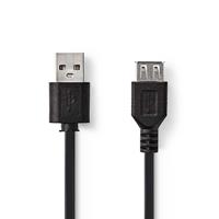 Nedis USB 2.0-Verlängerungskabel A-Stecker - USB-A-Buchse 1,0 m Schwarz