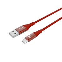 Usb-kabel Type-c, 1 Meter, Rood iliconen - Celly Feeling