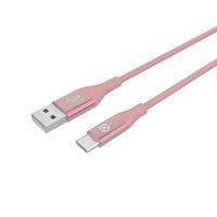 Usb-kabel Type-c, 1 Meter, Roze iliconen - Celly Feeling