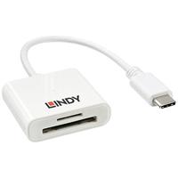 LINDY Externe geheugenkaartlezer Micro-SD, SD, USB-C USB 3.2 (Gen 1) Wit