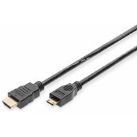 HDMI Anschlusskabel, Typ C - A St/St, 2,0m, gold/schwarz (DB-330106-020-S) - Digitus