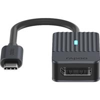 Rapoo USB-C Adapter, USB-C naar DisplayPort, grijs Desktop accessoire Zwart