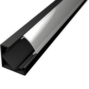 BES LED Led Strip Profiel - Delectro Profi - Zwart Aluminium - 1 Meter - 18.5x18.5mm - Hoekprofiel