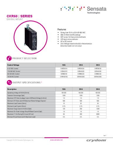 Crydom Halfgeleiderrelais CKRD6020 1 stuk(s)