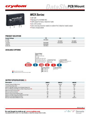 Crydom MCX240A5 CRZ SSR