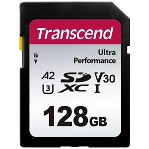 Transcend TS64GSDC340S SDXC-kaart 128 GB A1 Application Performance Class, A2 Application Performance Class, v30 Video Speed Class, UHS-Class 3 Schokbestendig,