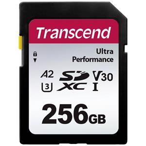 Transcend TS64GSDC340S SDXC-kaart 256 GB A1 Application Performance Class, A2 Application Performance Class, v30 Video Speed Class, UHS-Class 3 Schokbestendig,
