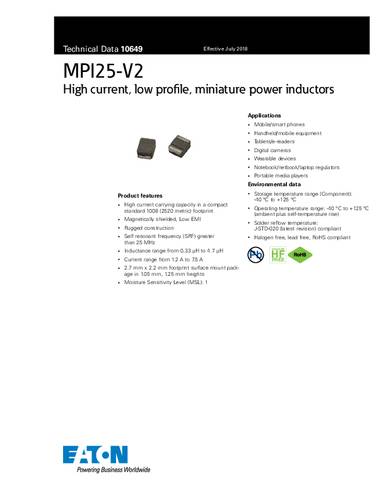 bussmannbyeaton Bussmann by Eaton MPI2510V2-R47-R Induktivität