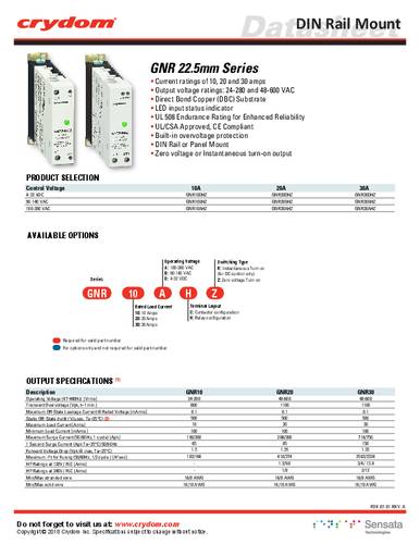 Crydom GNR10BHZ CRZ SSR
